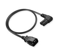 JSADZKJ 90 Degree IEC 320 C14 to C7 Power Cable - Right Angle Female to Male Power Supply Extension Cord - 3 Pin to Figure 8 AC Power Conversion Cable (0.6M/1.96FT)