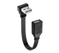 JSADZKJ 90 Degree USB 2.0 A Male to Female Flat Short Cable - Down Angle Extension for Laptop, TV, Keyboard, Printer, Flash Drive - Charging/Transfer Support - 5.9in/15cm (Down)