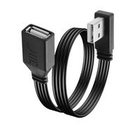 JSADZKJ 90 Degree USB 2.0 Cable USB A Male to Female Flat Short Cable Support to Charging/Transfer Left Angle USB 2.0 Extension Cable for Laptop,TV,Keyboard,Printer,USB Flash Drive 12in/30cm