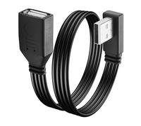 JSADZKJ 90 Degree USB 2.0 Cable USB A Male to Female Flat Short Cable Support to Charging/Transfer Right Angle USB 2.0 Extension Cable for Laptop,TV,Keyboard,Printer,USB Flash Drive 12in/30cm
