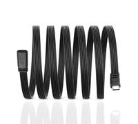 JSADZKJ 90 Degree USB C to C Cable,USB 2.0 Type C Flat Cord,Up/Down Angle Type C Male to Female Extension Cable Support Charging and Data Transfer for Laptop,Phones,Car 1M (Up Angle to Female)