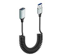 JSADZKJ Coiled USB 3.0 Cable Type A Male to Female Extension Cable High Speed USB to USB 3.0 Coiled Cable Compatible with Laptop,Phone,PC,TV,USB 3.0 Hub,Cars 3.28ft (Male to Female)