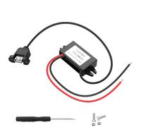 JSADZKJ DC 12V to 5V 3A USB 15W Car Waterproof Power Supply Converter, USB Step Down Voltage Power Supply Output Adapter,Voltage Regulator Buck Module for Security Camera,LED,DVR (USB with Ear)