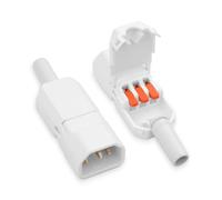 JSADZKJ IEC 60320 C14 Tool-Free Power Quick Install Plug,10A 250V AC C14 Power Connector,Snap Lock C14 Power Detachable Plug for Computer,Monitor,UPS,Server & DIY Power Cord