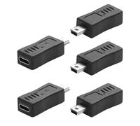 JSADZKJ Mini USB to USB C Adapter Type C Female to Mini USB 2.0 Male Extender Adapter Support Charge & Data Sync USB Type C to Mini USB Adapter for Game Controller, Camera, GPS, Dash Cam in 5Pcs