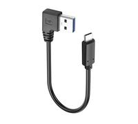 JSADZKJ Right Angle USB A to C 3.0 Gen 2 Extension Cord 5Gbps 90 Degree USB to USBC Data Cable 3A Type C Fast Charging Cable Compatible with Phone 16/15,Tablets,Laptops,Car 0.82ft (Right Angle)
