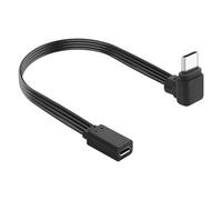 JSADZKJ Right Angle USB C to Micro USB Cable,Extra Flexible USB C Male to Micro USB Female Cable,90 Degree Short Type C to Micro Flat Cable for Cell Phones,Laptops,MP3 Player-1.64Ft (Up)