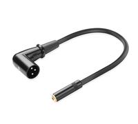 JSADZKJ Right Angle XLR Male to 3.5mm Female Adapter Cable 90 Degree xlr to 1/8 TS Microphone Cable,XLR to 3.5mm Cable (Mono Only) for Microphone,Amplifier,Mixing Console-11.8in/30cm (XLR Male)