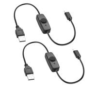 JSADZKJ Short USB-A Extension Cable with ON Off Switch 5V Type C to USB Power Supply Cord,Type A to C Power Switch Extension Cable for USB Fan,LED Strips,Desk Lamp,LED Strip 0.98ft (2PCS)
