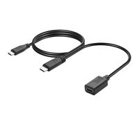 JSADZKJ Type C Charger Adapter Cable USB C OTG Sound Card Adapter Cable 2 in 1 Type C Audio Y Splitter Cord,Support Mobile Phone Sound Card Microphone for Live Streaming 3.28Ft/1M