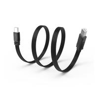 JSADZKJ Ultra-Flexible USB-C to Printer Cable,USB Type-C Male to Type-B 2.0 Male Flat Cable,480Mbps Scanner Type-B 2.0 Extension Cable,for Fax Machine,MIDI Keyboard,DJ Controller-50CM