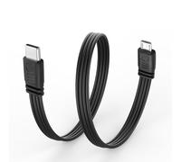 JSADZKJ Ultra-Flexible USB Type-C to Micro USB Cable,Micro 5pin to USB C Flat Data Cable,TYPE C-to-Micro Short Flat Cable Supporting Charging&Data Transmission,for Phone,Camera,Laptop-30CM (Straight)