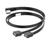 JSADZKJ USB 2.0 Y Cable Splitter USB Male to Dual USB Female Splitter Adapter Extension Cable,USB A Splitter 1 in 2 Out for Laptop,Tablet Smartphone Data Transfer,Charging 1.64Ft (Right Angle)