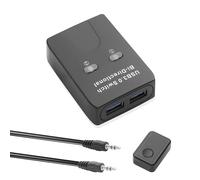 JSADZKJ USB 3.0 Bi-directional Switch Switcher USB Sharer with Control Switch,1 in 2 out/2 in 1 out Type A Bidirectional Sharer for Laptop,Printer,Scanner,Keyboard,Mice,USB Flash Drive