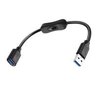 JSADZKJ USB 3.0 Extension Cable With On/Off Switch - Type A Male to Female Support Data and Power for PC, TV, Car, Fan, Laptops, LED Strips 1ft