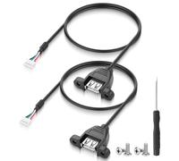 JSADZKJ USB A 2.0 to Du-pont 2.0 4-Pin Terminal Extension Cable,26 * 28AWG USB to 2.0mm 4-Pin Motherboard Cable,Supports 480Mbps Transfer & 5V Low Power Cord,for Mice,PC Motherboard-1.64Ft