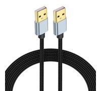 JSADZKJ USB A to USB A Cable USB A Male to USB A Male Nylon Braided Cable Gold Plated USB Type A 2.0 to A Cable,480Mbps Data Sync for Hard Drive DVD Player Laptop Radiator (9.8Ft/3M)