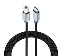 JSADZKJ USB B to USB C Printer Cable,9.8ft USB B to USB Type C Printer Nylon Braided Cable USB B Cable Data Transfer Extension Cable for MIDI controller,Printer,Fax Machine (Black)