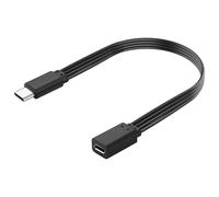 JSADZKJ USB C to Micro USB Cable,Extra Flexible USB C Male to Micro USB Female Cord,Short C to Micro Flat Cable,Support Charging/Transfer for Phones,Laptops,MP3 Players-1.64Ft(Straight)