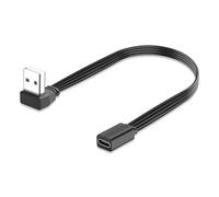 JSADZKJ USB to USB-C Cable 90 Degree Angle Usb 2.0 Male to Usb Type C Female Connector Converter Adapter Short USBA to Type C Cable Support Data and Charging for PC,Laptop and More 20CM (Down Angle)