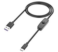 JSADZKJ USB to USB C Switch Charging Cable 4A Type-A Male to Type-C Male Power Supply Cord with 501 ON/OFF Switch 3.28FT Type C Extension Cable for Raspberry Pi & USB Desk Lamp