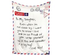JSASYYEUJG Best Gifts for Mom for Birthday, Mothers Day, Christmas, Super Soft, Warm & Comfy Dear Mom Throw Blanket Gift from Daughter Son, 70 x 55