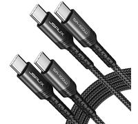 JSAUX 100W USB C to USB C Cable, 2-Pack, 2 m, 5A Fast Charging, Black