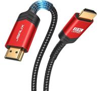 JSAUX 2.1 HDMI Cable 1.8M Ultra HD 8K@60Hz, 4K@120Hz, Supports eARC, HDR10, HDCP 2.2 & 2.3, DTS:X 3D, CEC, Compatible with PS5, PS4, PS3, Xbox, QLED TV
