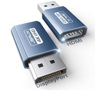 JSAUX 2 Pack DisplayPort to HDMI Adapter 4K@30Hz/2K@60Hz/1080P@120Hz DP to HDMI Converter, Dual Monitor, Plug & Play, Compatible with PC Laptop Monitor TV, for Dell HP Lenovo AMD NVIDIA-Blue