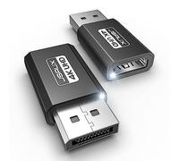 JSAUX 2 Pack DisplayPort to HDMI Adapter 4K@30Hz/2K@60Hz/1080P@120Hz DP to HDMI Converter, Dual Monitor, Plug & Play, Compatible with PC Laptop Monitor TV, for Dell HP Lenovo AMD NVIDIA-Black