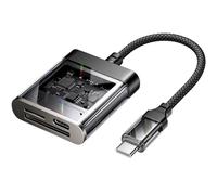 JSAUX 3-in-1 SD Card Reader USB C 5Gbps with PD 60W Fast Charging, Type C Micro SD Memory Card Reader for TF SD Micro SD SDXC SDHC, Compatible with iPhone 16 Pro Max, MacBook, Galaxy, iPad Pro, Camera