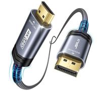 JSAUX 4K DisplayPort to HDMI Cable 3M,UHD 2K@120Hz,4K@30 Unidirectional | DP (Source) to HDMI (Display) 1.4 Cable, Gold Plated Lead, Audio and Video Monitors/Projector/HDTV for Dell, NVIDIA, AMD