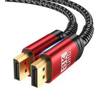 JSAUX 8K DisplayPort Cable 1.4, 1M DP to DP Cable-Red | 8K@60Hz, 2K@240Hz, 4K@144Hz, 32.4Gbps, Compatible with 5090,7900 Graphics/Gaming Monitor