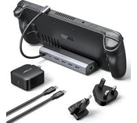 JSAUX Docking Station and 65W Charger Compatible with Steam Deck, 6-in-1 Steam Deck Dock with HDMI 2.0 4K@60Hz, Gigabit Ethernet, 3 USB-A 3.0 and USB-C Charger Compatible with Valve Steam Deck-HB0603
