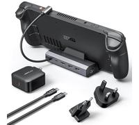 JSAUX Docking Station and 65W Charger Compatible with Steam Deck OLED/ROG Ally X/Legion Go (S), 5-in-1 Dock with HDMI 4K@120Hz, 100Mbps Ethernet, Dual USB 2.0 and 100W Charge-HB0602