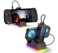 JSAUX Docking Station for ROG Ally X/ROG Ally/Steam Deck/Legion Go, 7-in-1 Dock for ROG Ally X with RGB Cooling Fan, HDMI 4K@120Hz, Gigabit Ethernet, Dual USB & USB C 3.0, 100W PD Charging - HB0705