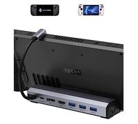JSAUX Docking Station for Steam Deck/Rog Ally/Legion Go, 7-in-1 Steam Deck Dock with HDMI 4K@60Hz, DisplayPort, Gigabit Ethernet, USB A 3.2 and 100W Charge Compatible with Steam Deck OLED-HB0702