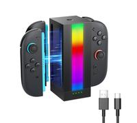 JSAUX EnergyFlow Charging Dock for Nintendo Switch 2 JoyCon Controllers, 4-in-1 RGB Magnetic Charger Station LED Indicator, Switch2 JoyCon Accessories with 1.5M USB C Cable