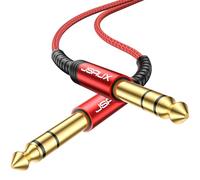 JSAUX Guitar Cable 2M, 6.35mm to 6.35mm TRS Stereo Audio Guitar Lead | Nylon Braided Instrument Cable for Electric Guitar, Bass, Amp, Keyboard, Mondolin
