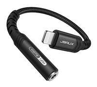 JSAUX iPhone Headphone Adapter, Lightning to 3.5mm Aux Adapter [MFi Chip] | Lightning to 3.5mm Headphone With TRRS Audio Mic, Compatible With iPhone 14 Plus/Pro Max/13/12/11/XR/XS/X/8/7, iPad - Black