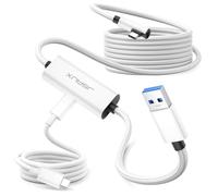 JSAUX Link Cable 5m, Compatible with Meta/Oculus Quest 3/2, Charging while Playing 2-in-1 Power Cable, USB 3.0 Type C Cable 10Gbps High Speed