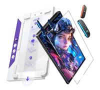 JSAUX Obsidian AR Glass Screen Protector for Switch 2 with Mounting Aid, 2-Step Installation, Anti-Reflective AR Coating, High Transparency, 9H+ Hardness, Bubble-Free, Scratch Resistant