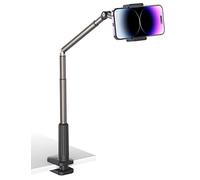 JSAUX Phone Holder for Desk and Bed, Flexible Phone Stand Universal 360 Lazy Long Arm Clamp Clip Phone Mount for Table Bedside Compatible with iPhone 14 13 12 11 etc. [Black]