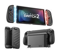JSAUX Split Every Day Case for Switch 2, TPU Middle Frame & PC Front Cover, Dockable, Non Slip Ergonomic Grip, 8 Game Card Storage, Includes Adjustable Stand, Drop Protection - PC0123B