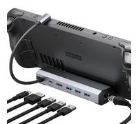 JSAUX Steam Deck Dock 4K@120Hz, 6-in-1 Docking Station for Steam Deck OLED/ROG Ally X/Legion Go (S)/MSI Claw, Steam Dock with HDMI 2.1, Gigabit Ethernet, 3 USB A 3.0 and 100W Charge-HB0603