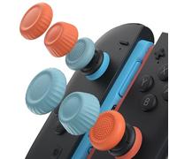 JSAUX Thumb Grips for Nintendo Switch 2 (Upgraded Anti-Slip), Thumb Grip Caps, Ergonomic Design, Enhanced Gaming Grip, Comfortable & Durable, Joycon Stick Cover - Blue and Orange, 3Pairs(6pcs)