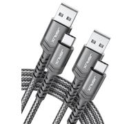 JSAUX USB C Cable (2m 2-Pack) 3.1A Fast Charging, Type C Charger Cable Compatible with iPhone 17 Air 16 15 Pro Max, Samsung Galaxy S24 S23 S22 S21 Note 10 9 8, A14 A15 A25 A35 A53 A55, CarPlay -Grey
