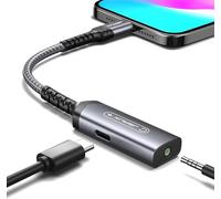 JSAUX USB C Headphone Adapter and Charger, PD 60W, 2-in-1 Aux to USB C Jack