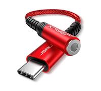 JSAUX USB C to 3.5mm Headphone Jack Adapter, Type C to 3.5mm Aux Compatible with iPhone 17 Pro Max/Air，16/15 Pro Max/16 Plus/,Galaxy S24 S23 S22 S21 S20, Pixel 9 Pro/9/8 Pro/8/7 Pro/7-Red