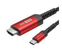 JSAUX USB C to HDMI Cable 5 m [4K @ 60Hz], USB Type C to HDMI Cable Compatible with Thunderbolt 3, MacBook Pro 2021, Macbook Air, iPad Pro 2020, Galaxy S22 / S21, Surface Book 2 etc- Red